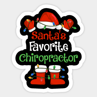 Santa's Favorite Chiropractor Funny Christmas Pajamas Sticker